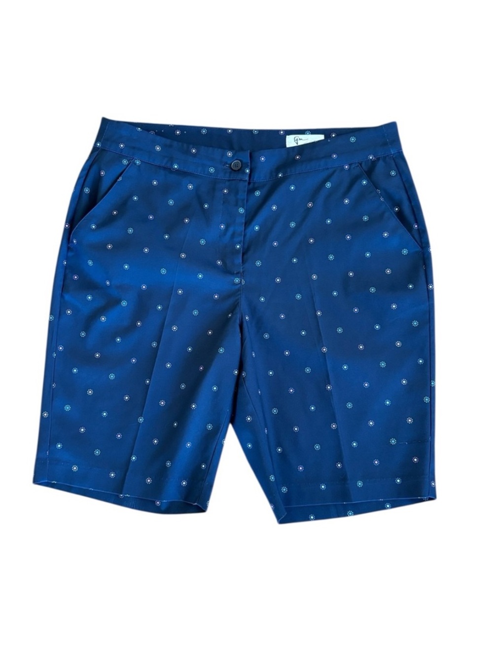Greg Norman Floral Dot Golf Shorts Blue Pink Size 10
